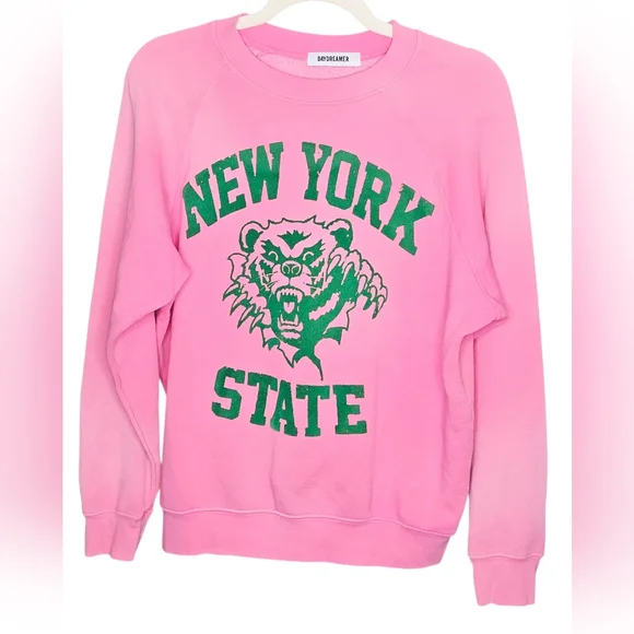 Daydreamer New York State Bear Vintage Sweatshirt, Size Small, Pink/Green, EUC - Picture 3 of 8